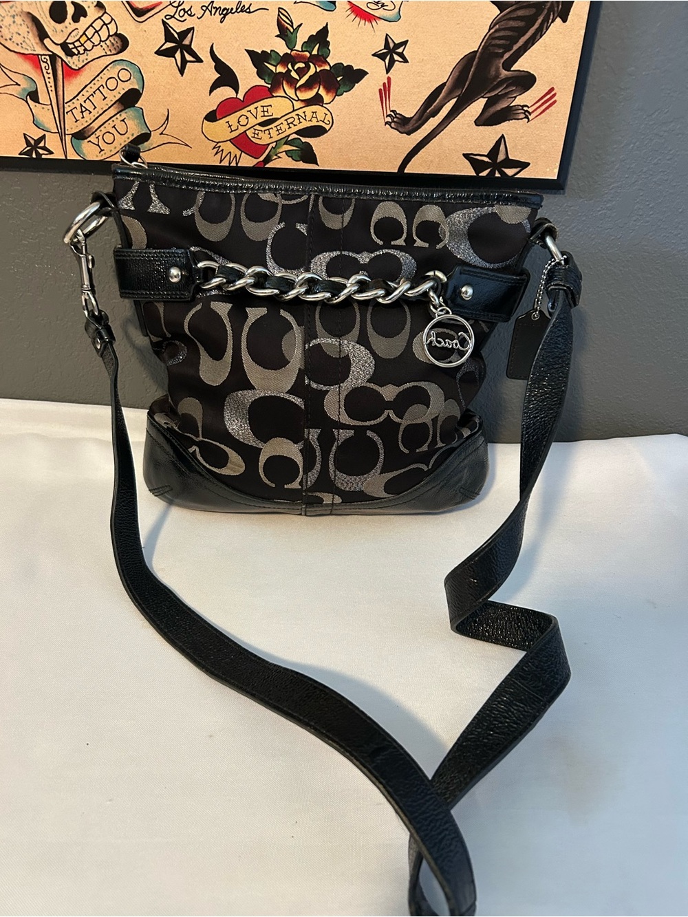 Coach Optic Metallic Signature Chain Duffle 19820